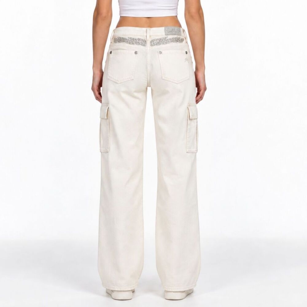 Miss Me Low Rise Cargo Wide Leg Jeans 28